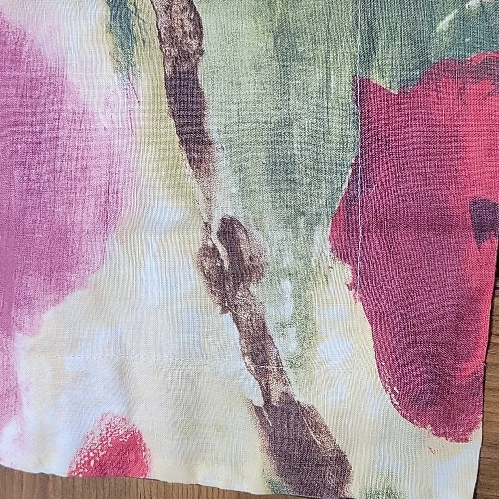 Garnet Hill NWOT Floral Linen Pillow Cover Set